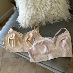 Rhonda Shear Two-Pack Blush And Cream Breathable Bras